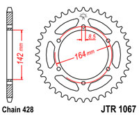 Rear drive sprocket 1067 52 tooth new