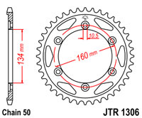 JTR1306 x 43 sprocket new