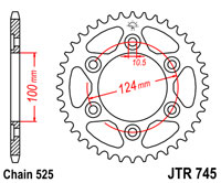 Rear sprocket JTR745 x 42 Ducati ST2 ST3