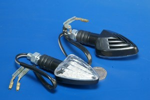 Indicator mini LED arrowhead black pair new 200L
