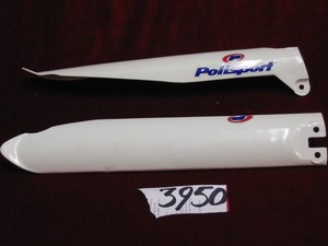 Front fork cover in white PS395W Kawasaki