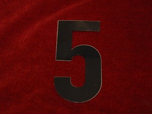 Number 5 6 inch Black adhesive competition motocross number